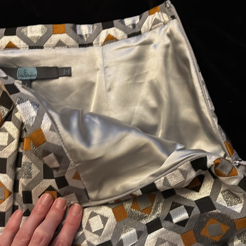 EVA FRANCO Metallic Geo Jacquard Skirt - Picture 7 of 10